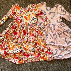 Colorful Kids Dresses Set size 7-8, twirly and fun!